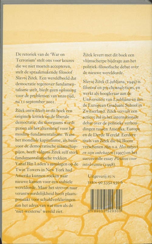 Welkom in de woestijn van de werkelijkheidbackcover
