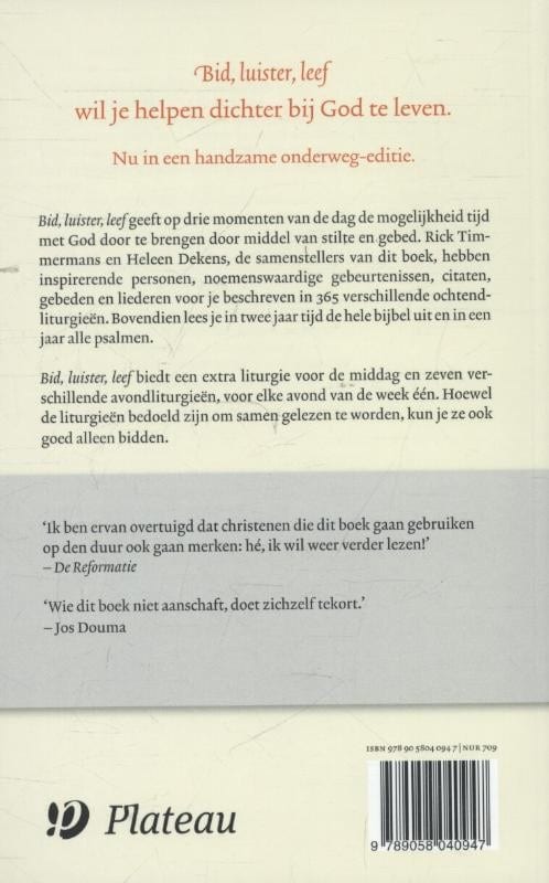 Bid, luister, leefbackcover