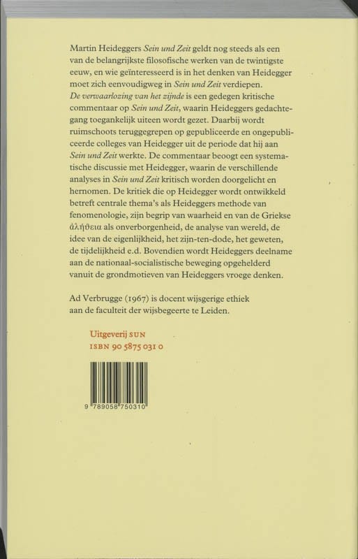De verwaarlozing van het zijndebackcover