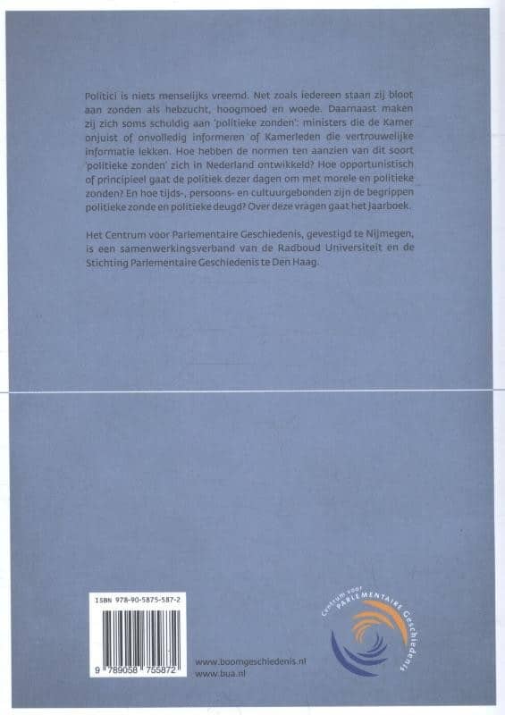 Zonden in de politiekbackcover