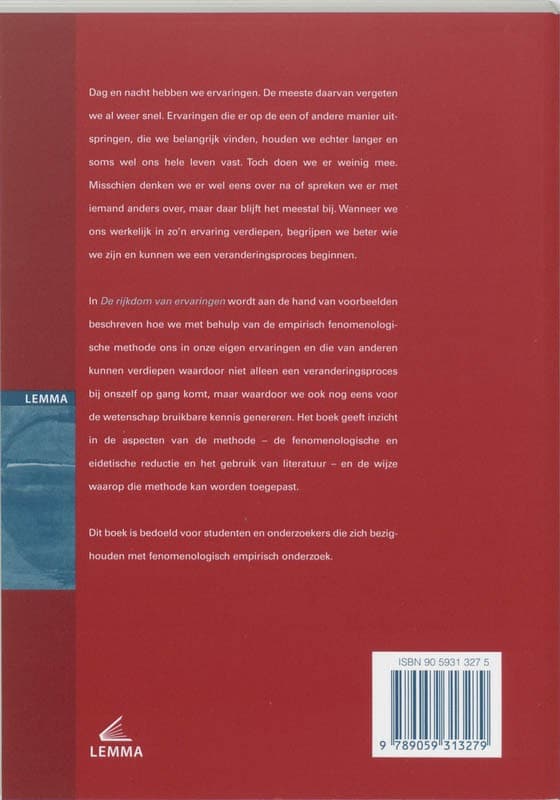 De rijkdom van ervaringenbackcover