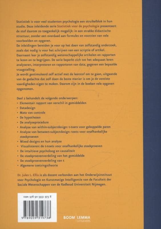 Statistiek voor de psychologiebackcover