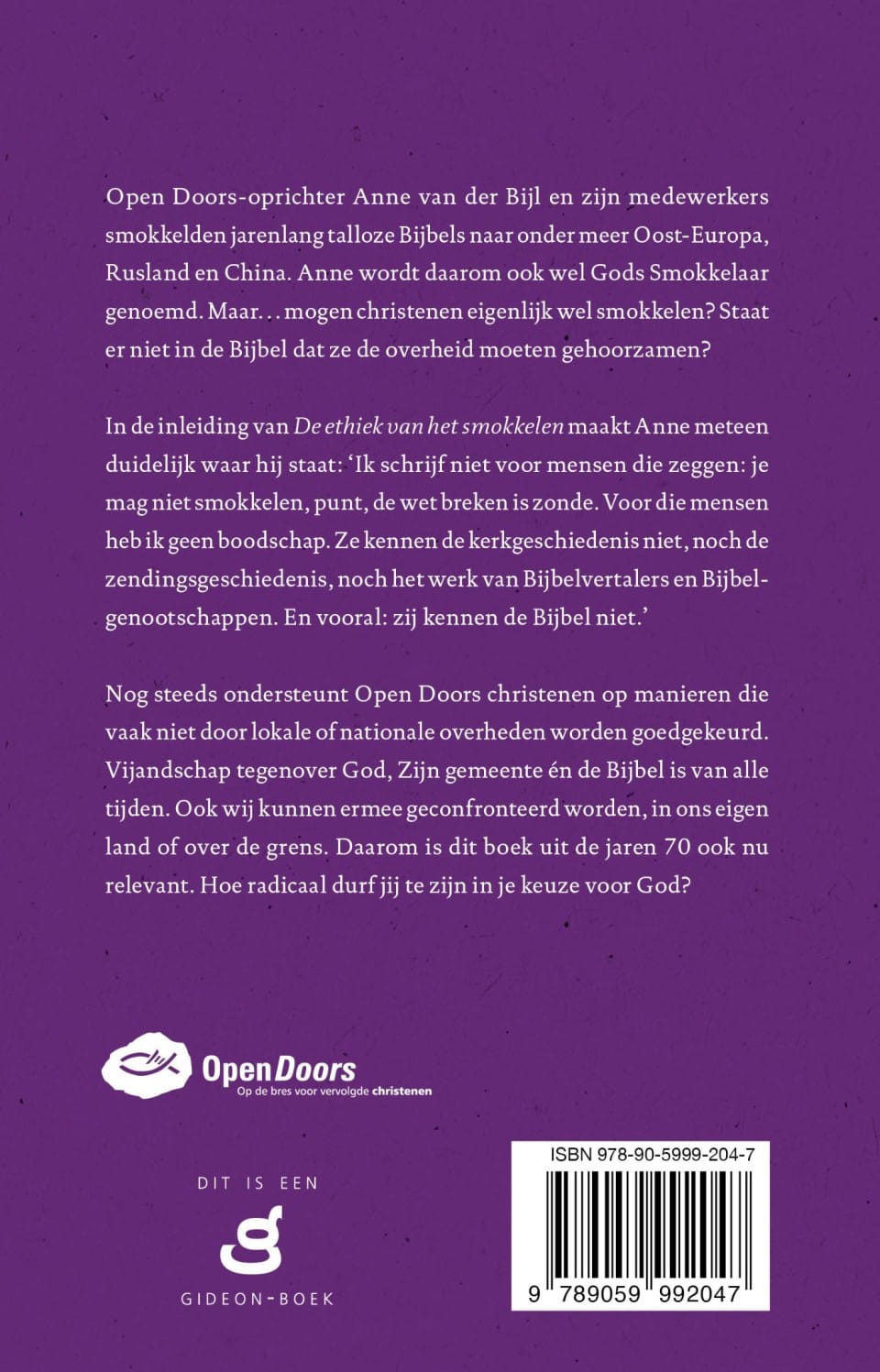 Ethiek van het smokkelenbackcover
