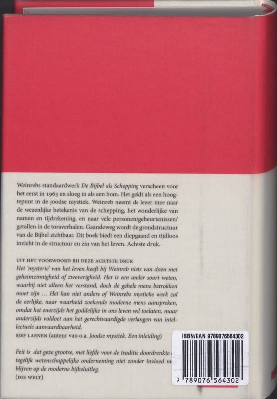 De bijbel als scheppingbackcover