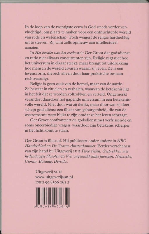 Het krediet van het credobackcover