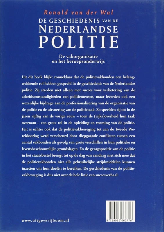 de geschiedenis van de Nederlandse politiebackcover