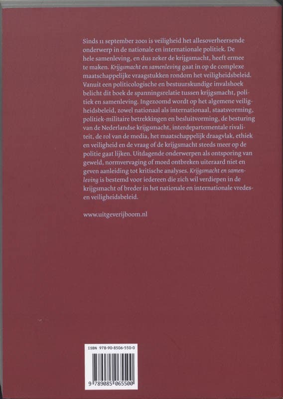 Krijgsmacht en samenlevingbackcover