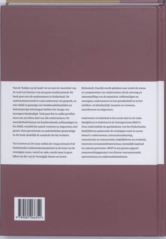 Ondernemers in Nederlandbackcover