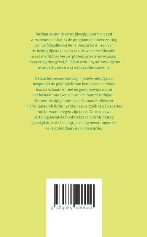 Meditaties over de eerste filosofiebackcover