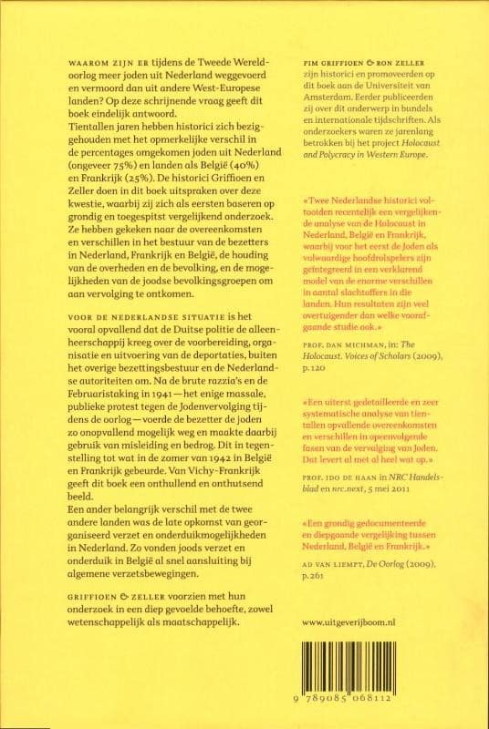 Jodenvervolging in Nederland, Frankrijk en België, 1940-1945backcover