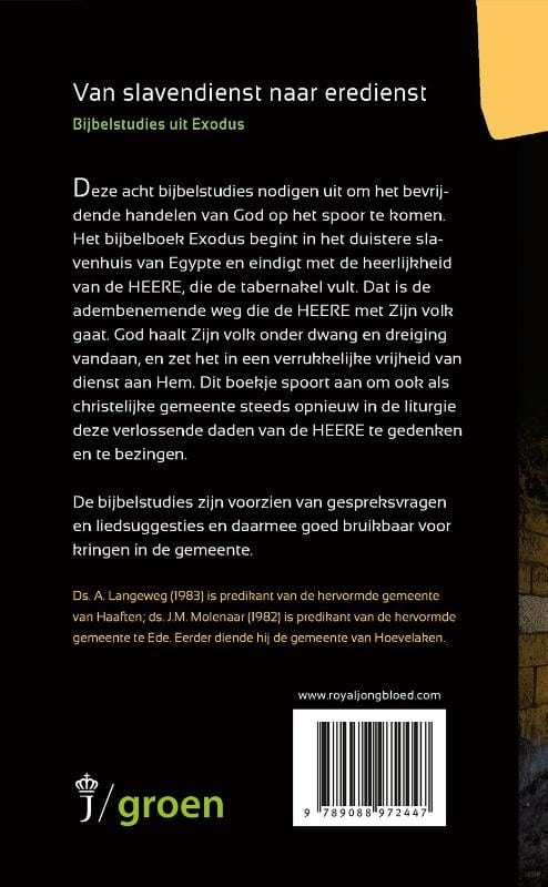 Van slavendienst naar eredienstbackcover