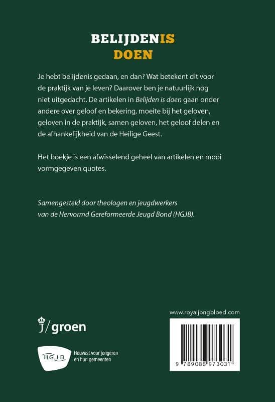 Belijden is doenbackcover