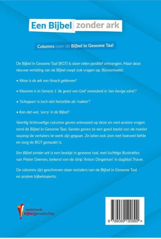 Een Bijbel zonder Arkbackcover