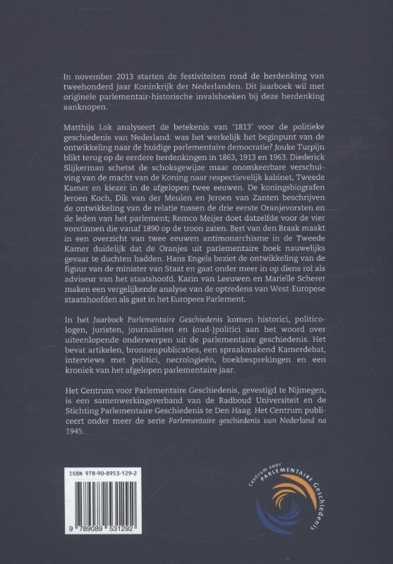 De republiek va Oranje 1813-2013backcover