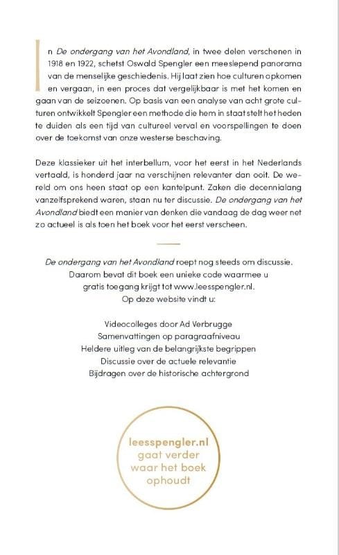 De ondergang van het Avondlandbackcover