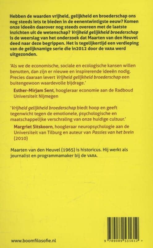 Vrijheid gelijkheid broederschapbackcover