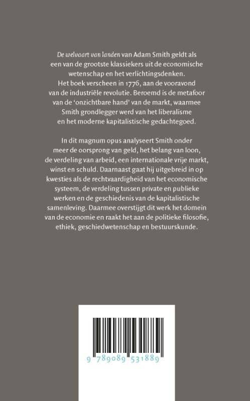 De welvaart van landenbackcover