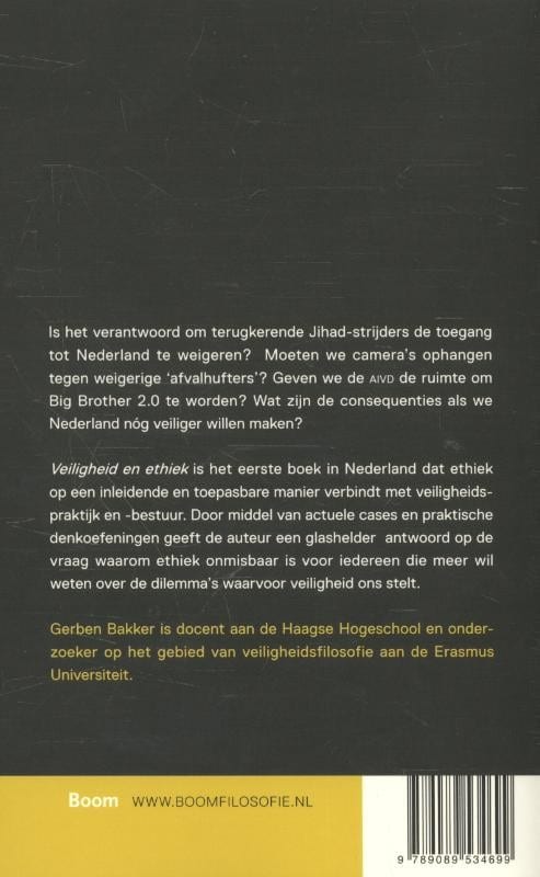 Ethiek en veiligheidbackcover