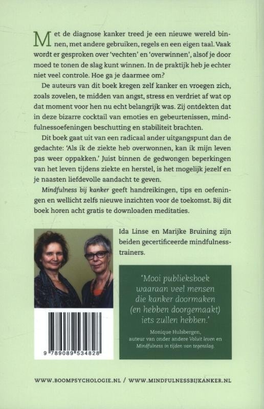 Mindfulness bij kankerbackcover