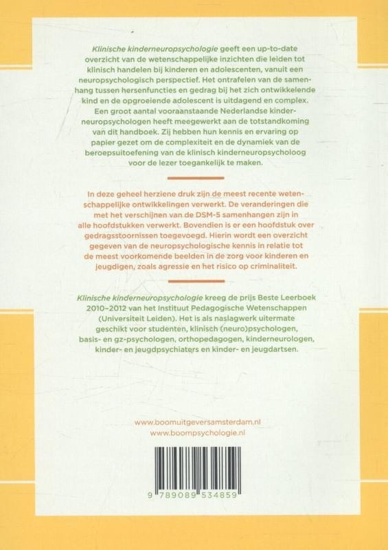 Klinische kinderneuropsychologiebackcover