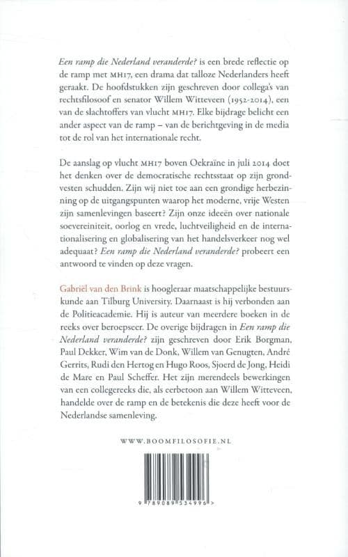 Een ramp die Nederland veranderde?backcover
