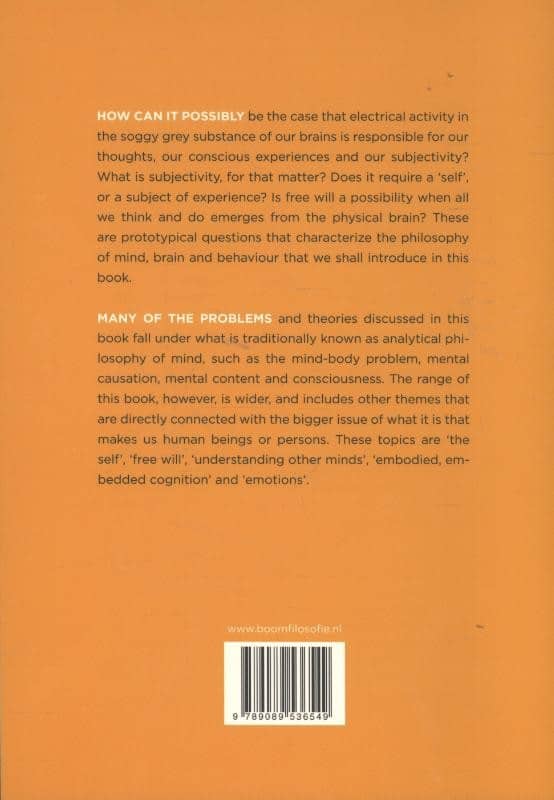 Philosophy of mind, brain and behaviourbackcover