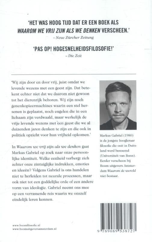 Waarom we vrij zijn als we denkenbackcover
