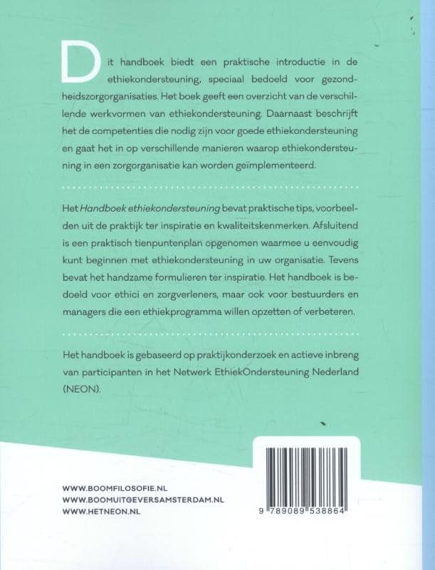 Handboek ethiekondersteuningbackcover
