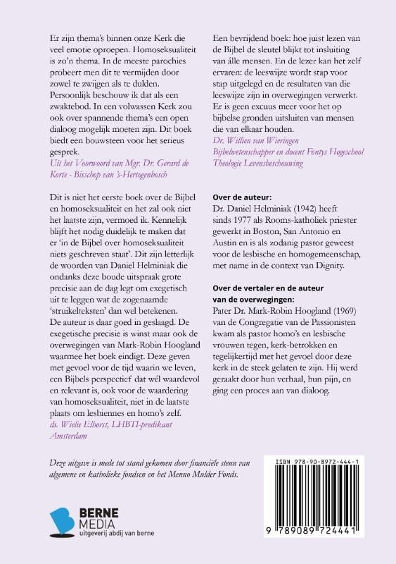 Wat de Bijbel wél zegt over homoseksualiteitbackcover