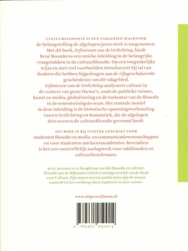 Erfenissen van de verlichtingbackcover