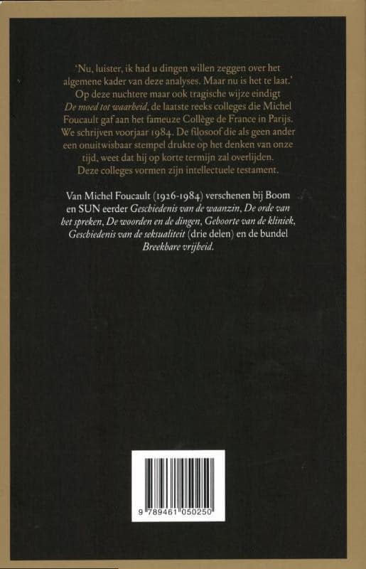 De moed tot waarheidbackcover