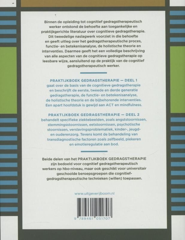 Praktijkboek gedragstherapiebackcover