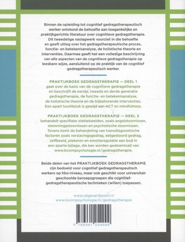 Praktijkboek gedragstherapiebackcover