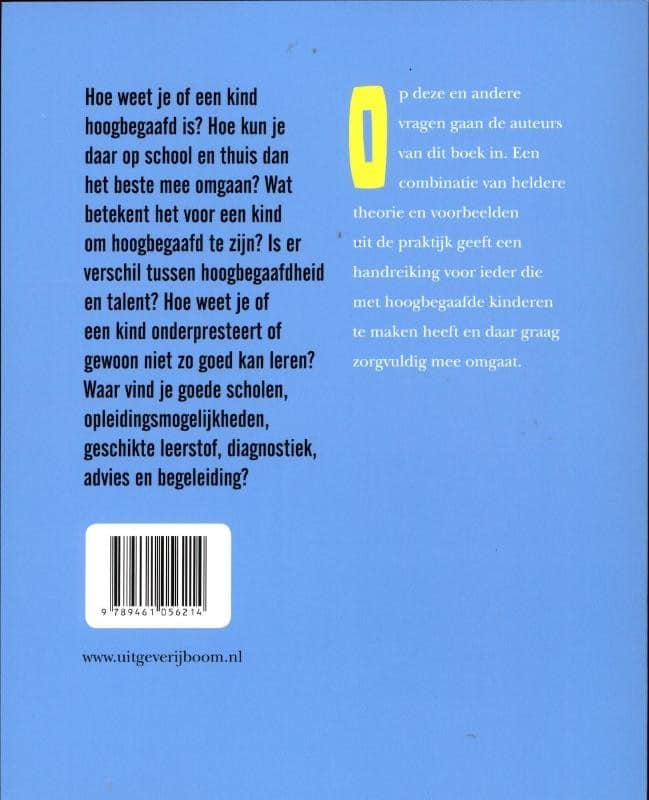 Hoogbegaafdheid bij kinderenbackcover