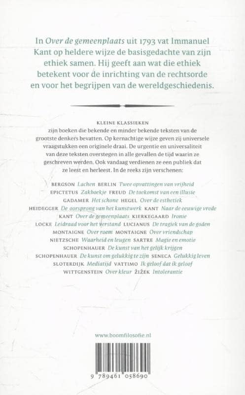 Over de gemeenplaatsbackcover