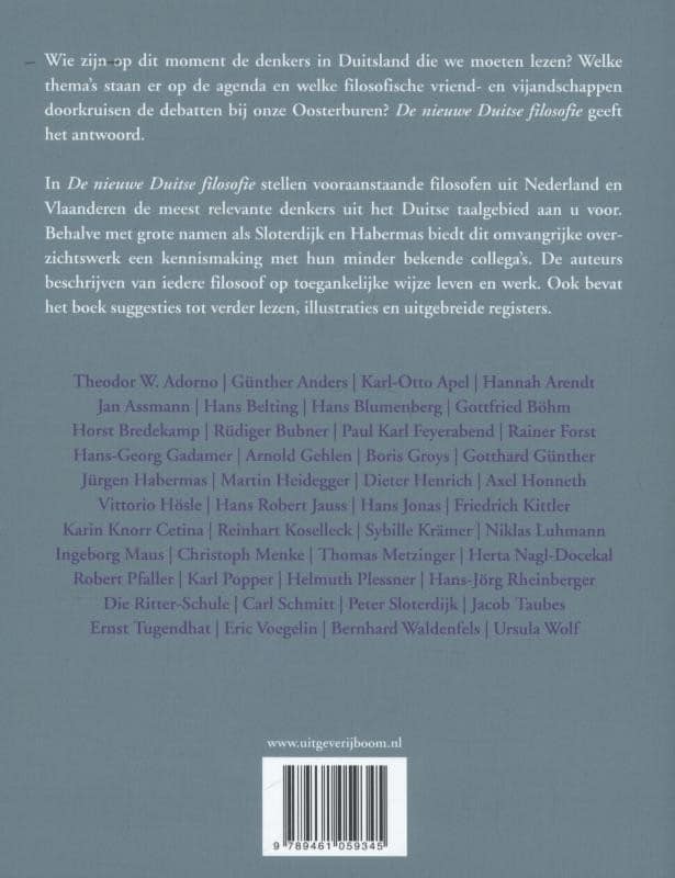 De nieuwe Duitse filosofiebackcover