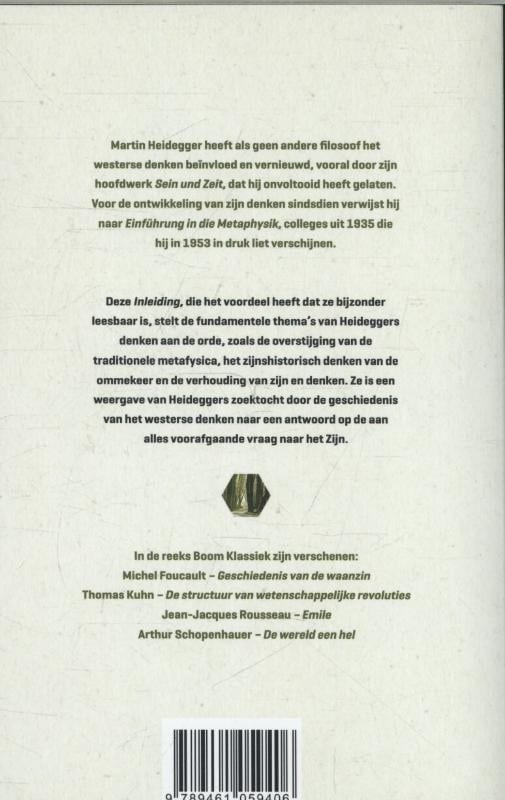 Inleiding in de metafysicabackcover