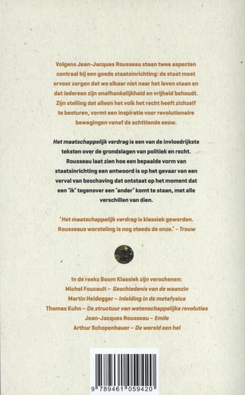 Het maatschappelijk verdrag, of beginselen der staatsinrichtingbackcover