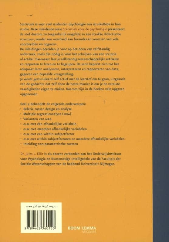 Statistiek voor de psychologiebackcover