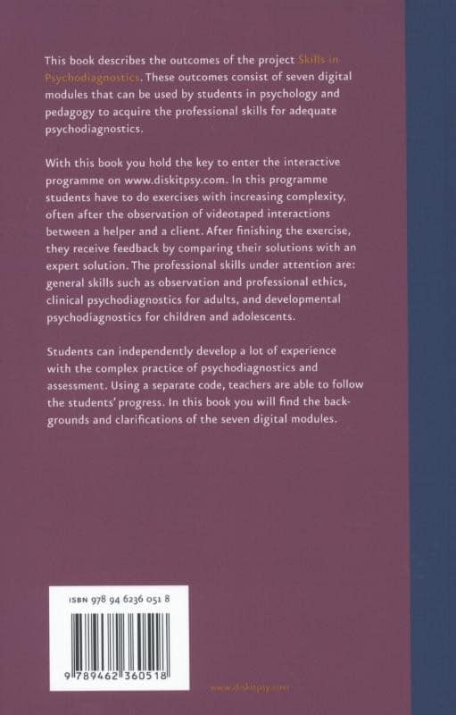 Skills in psychodiagnosticsbackcover