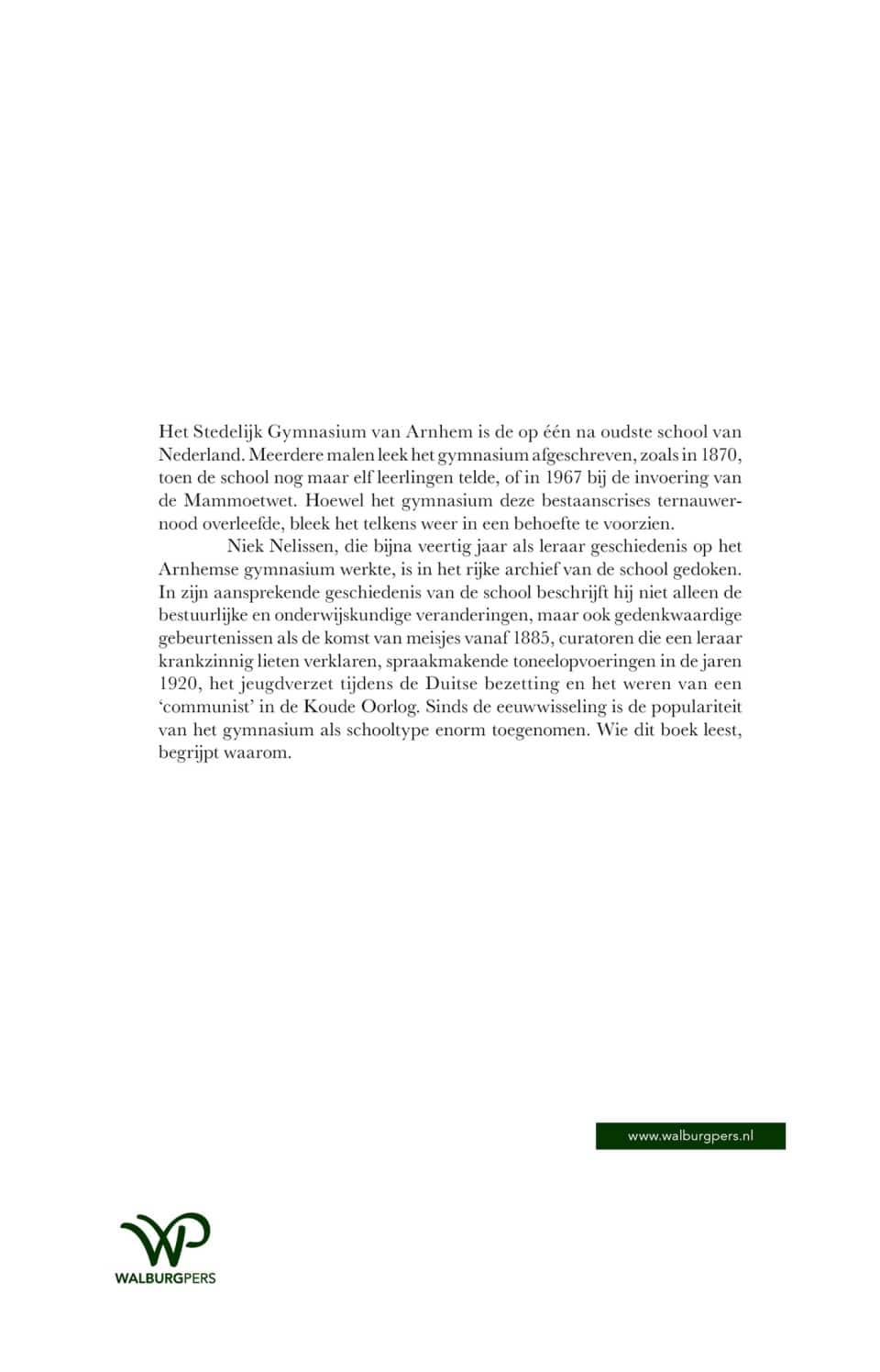 ‘Een Gijmnasium hier ter stede is alleszins gewenscht’backcover