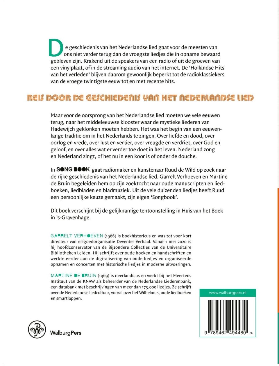Songbook van Ruud de Wildbackcover