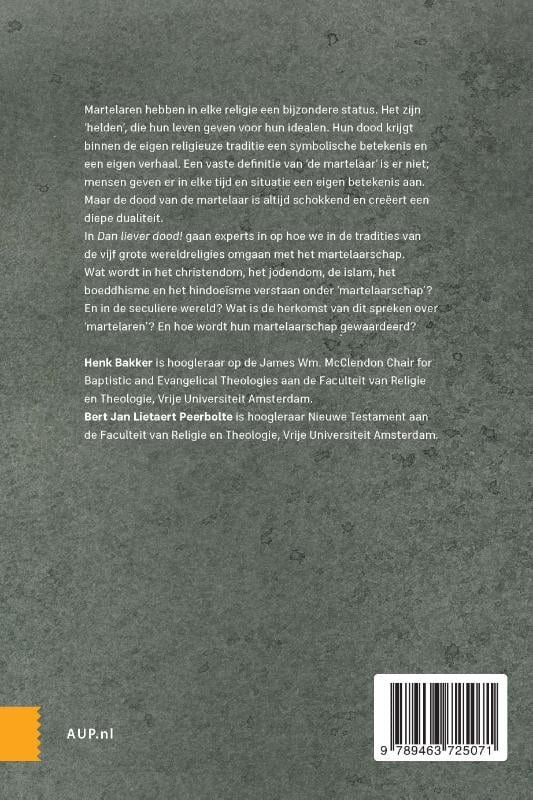 Dan liever dood!backcover