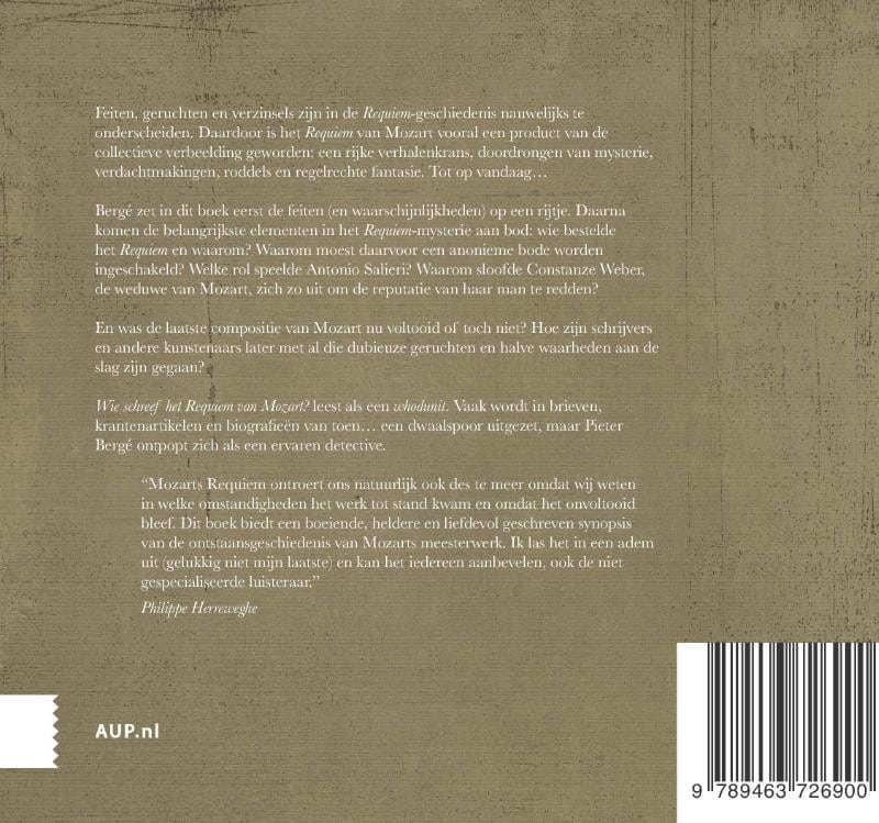 Wie schreef het requiem van Mozart?backcover