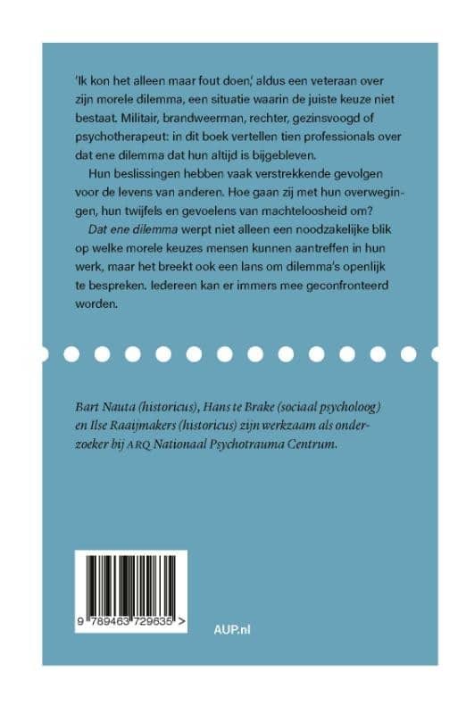 Dat ene dilemmabackcover
