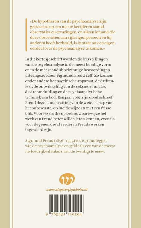 Hoofdlijnen van de psychoanalysebackcover