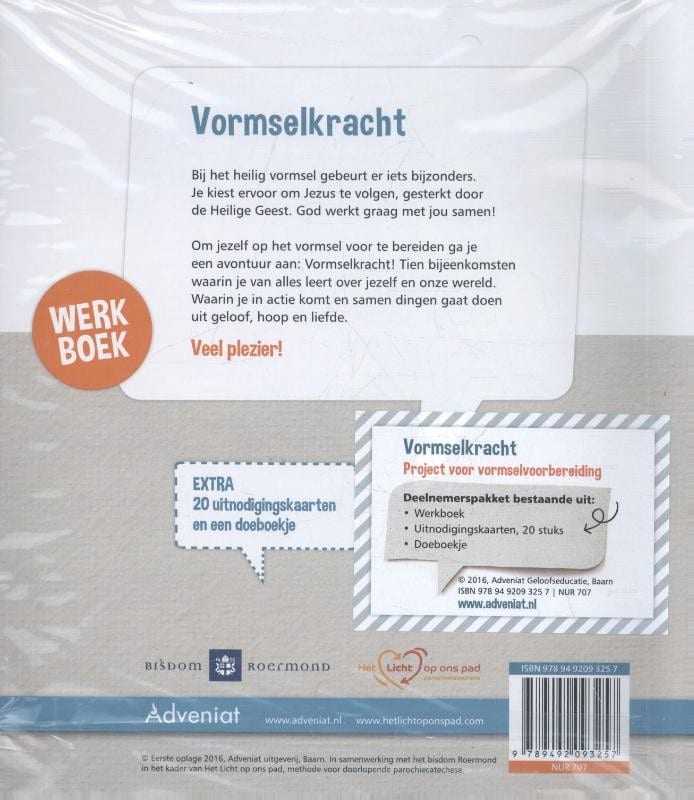 Vormselkracht! vormsel project werkboekbackcover