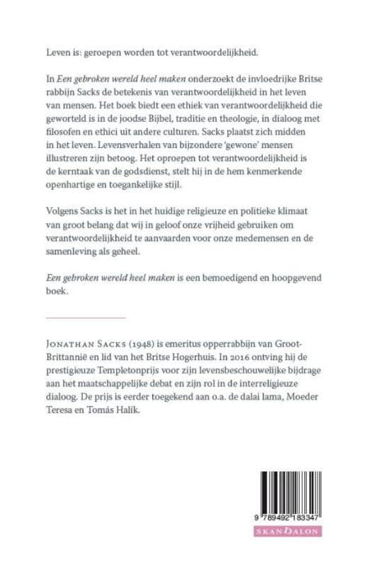 Een gebroken wereld heel makenbackcover