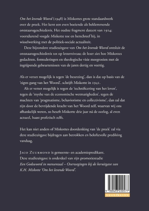 Om het levende woord &#8211; Studieuitgavebackcover