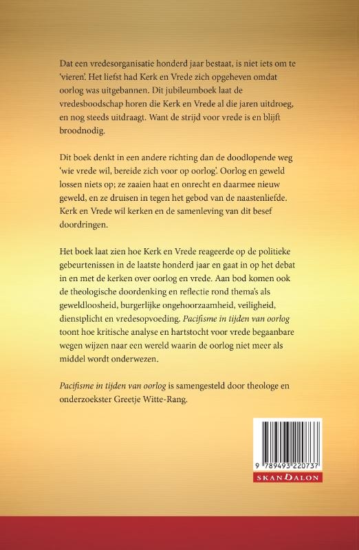 Pacifisme in tijden van oorlogbackcover